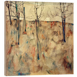 Cuadro de madera Árboles desnudos - Egon Schiele