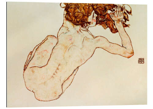 Quadro em plexi-alumínio Crouching Nude, Back View