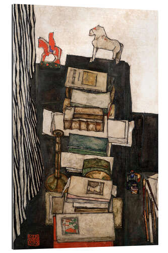 Galleritryk Still Life with Books (Schiele's Desk)