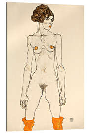 Gallery print Standing Female Nude with Orange Coloured Stockings