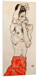 Foam board print Standing Male Nude with a Red Loincloth