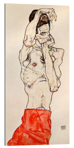 Quadro em plexi-alumínio Standing Male Nude with a Red Loincloth