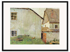 Gerahmter Kunstdruck Bauernhäuser