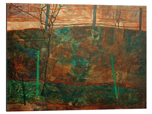 Tableau en aluminium Landscape with red sky