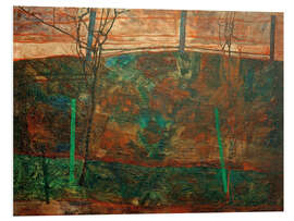 Foam board print Landscape with red sky