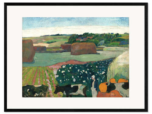 Gerahmter Kunstdruck Heuschober in der Bretagne