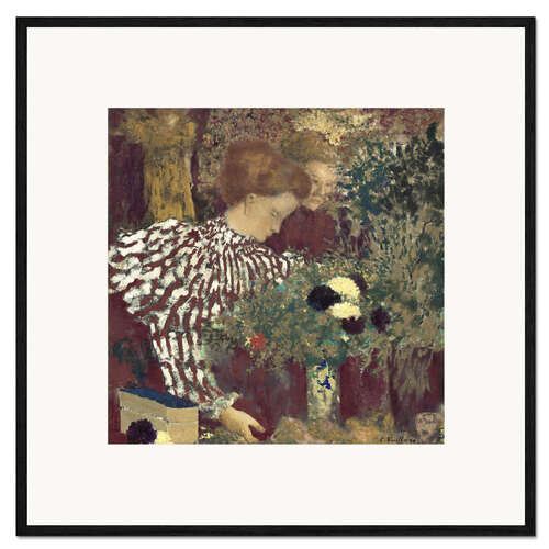 Stampa artistica con cornice Woman in a Striped Dress