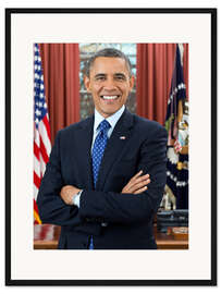 Gerahmter Kunstdruck Präsident Barack Obama im Porträt