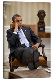 Canvas print President Barack Obama in the Oval Office