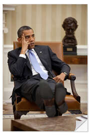 Muursticker President Barack Obama in the Oval Office