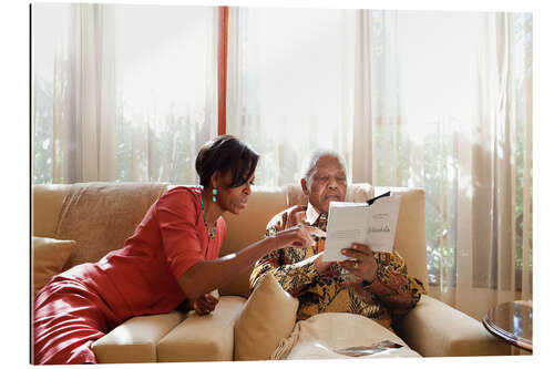 Galleritryk Michelle Obama with Nelson Mandela