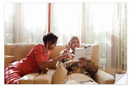 Naklejka na ścianę Michelle Obama with Nelson Mandela