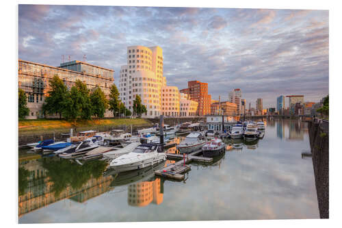 Foam board print Evening sun in the Media Harbour Dusseldorf