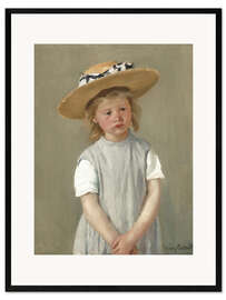 Impresión de arte enmarcada Child in a Straw Hat