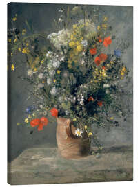 Stampa su tela  Fiori in un vaso, 1866 - Pierre-Auguste Renoir