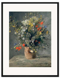 Gerahmter Kunstdruck Blumen in einer Vase, 1866