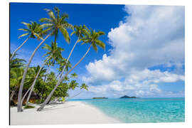 Quadro em alumínio Palms on the beach with turquoise water