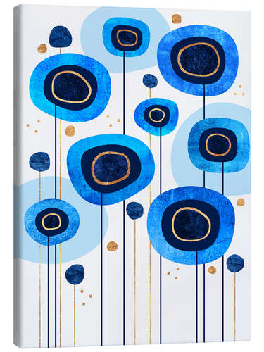 Canvas print Floral Blues