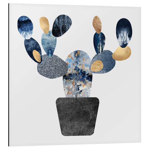 Stampa su alluminio Blue And Gold Cactus