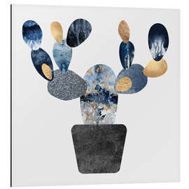 Aluminium print Blue And Gold Cactus