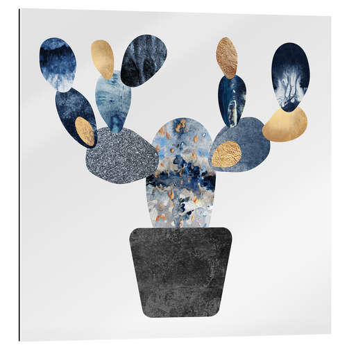 Quadro em plexi-alumínio Blue And Gold Cactus