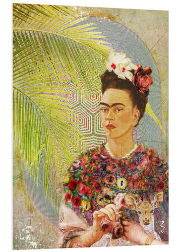 Foam board print Frida Kahlo with fawn