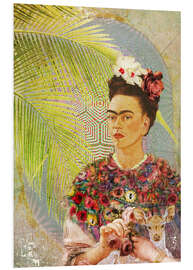 Foam board print Frida Kahlo with fawn