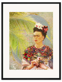Gerahmter Kunstdruck Frida Kahlo mit Rehkitz