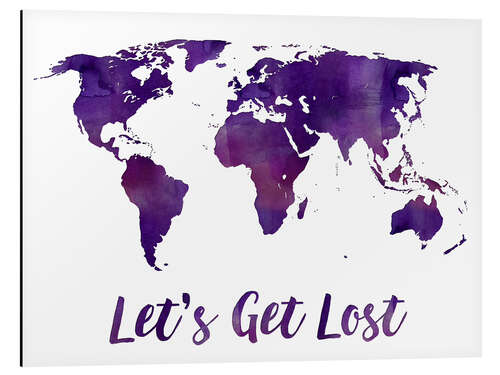 Obraz na aluminium World map purple