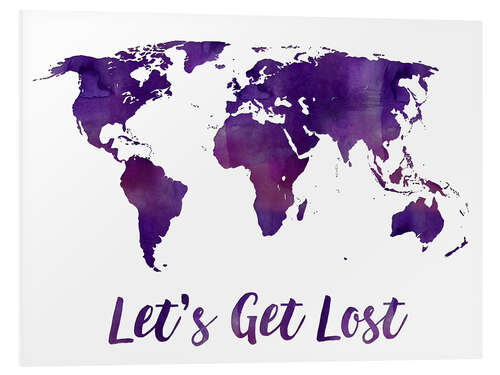 Foam board print World map purple