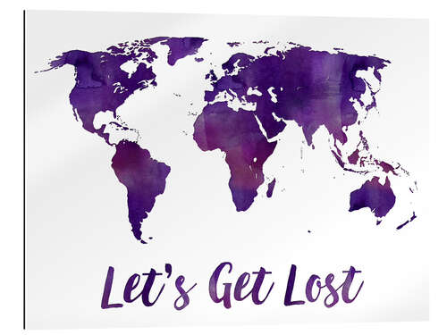 Gallery print World map purple