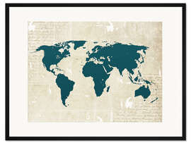 Gerahmter Kunstdruck Vintage-Karte