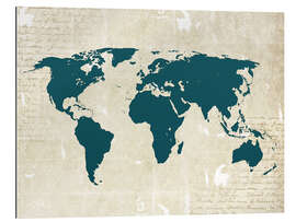 Gallery print Vintage Map Teal