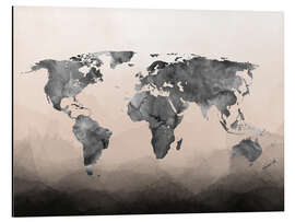 Magnettafel Weltkarte in Schwarz