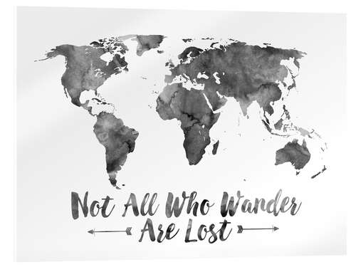 Acrylic print Watercolor World Map