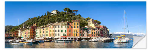 Selvklebende plakat Portofino Bay panorama in summer