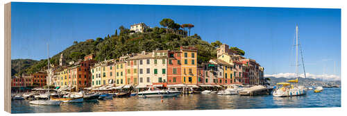 Puutaulu Portofino Bay panorama in summer