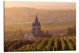 Alumiinitaulu Autumn vineyards near Ville Dommange in Champagne, France