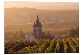 Foam board print Autumn vineyards near Ville Dommange in Champagne, France