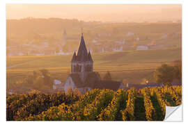 Vinilo para la pared Autumn vineyards near Ville Dommange in Champagne, France