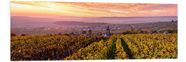 Foam board print Panoramic of autumn vineyards near Ville Dommange in Champagne, France