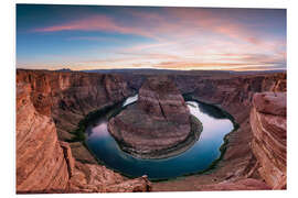 PVC print Famous Horseshoe bend on the river Colorado at sunset, Arizona, USA