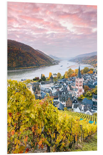 Foam board print Bacharach on the Rhine