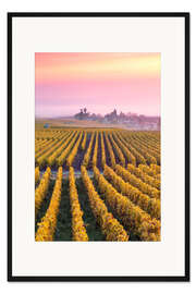 Gerahmter Kunstdruck Herbstliche Weinberge in der Champagne