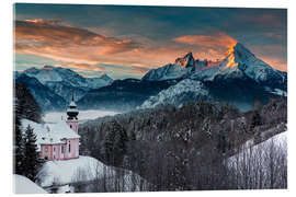 Acrylic print Little church at the Watzmann