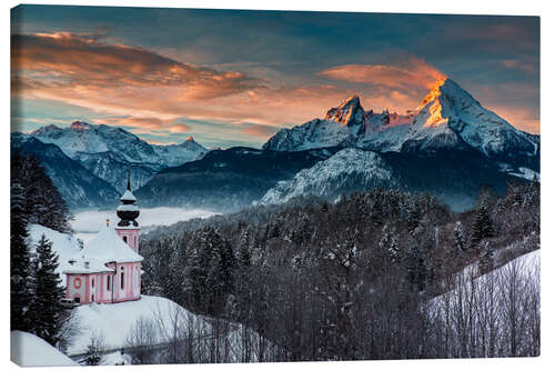 Canvas print Little church at the Watzmann