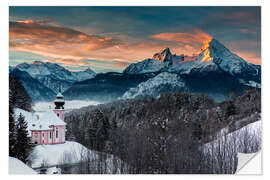 Naklejka na ścianę Little church at the Watzmann