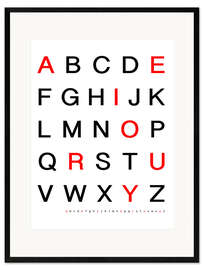 Framed art print Alphabet in black and red