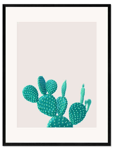 Innrammet kunsttrykk Turquoise cactus