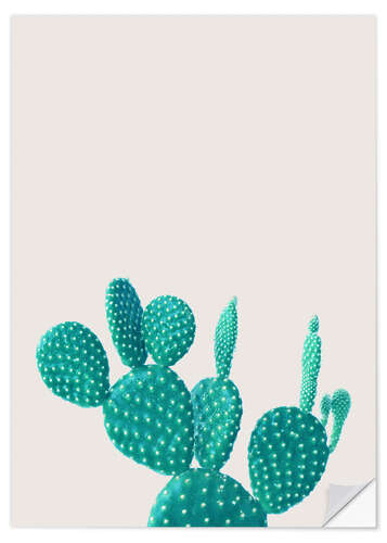 Sticker mural Cactus turquoise